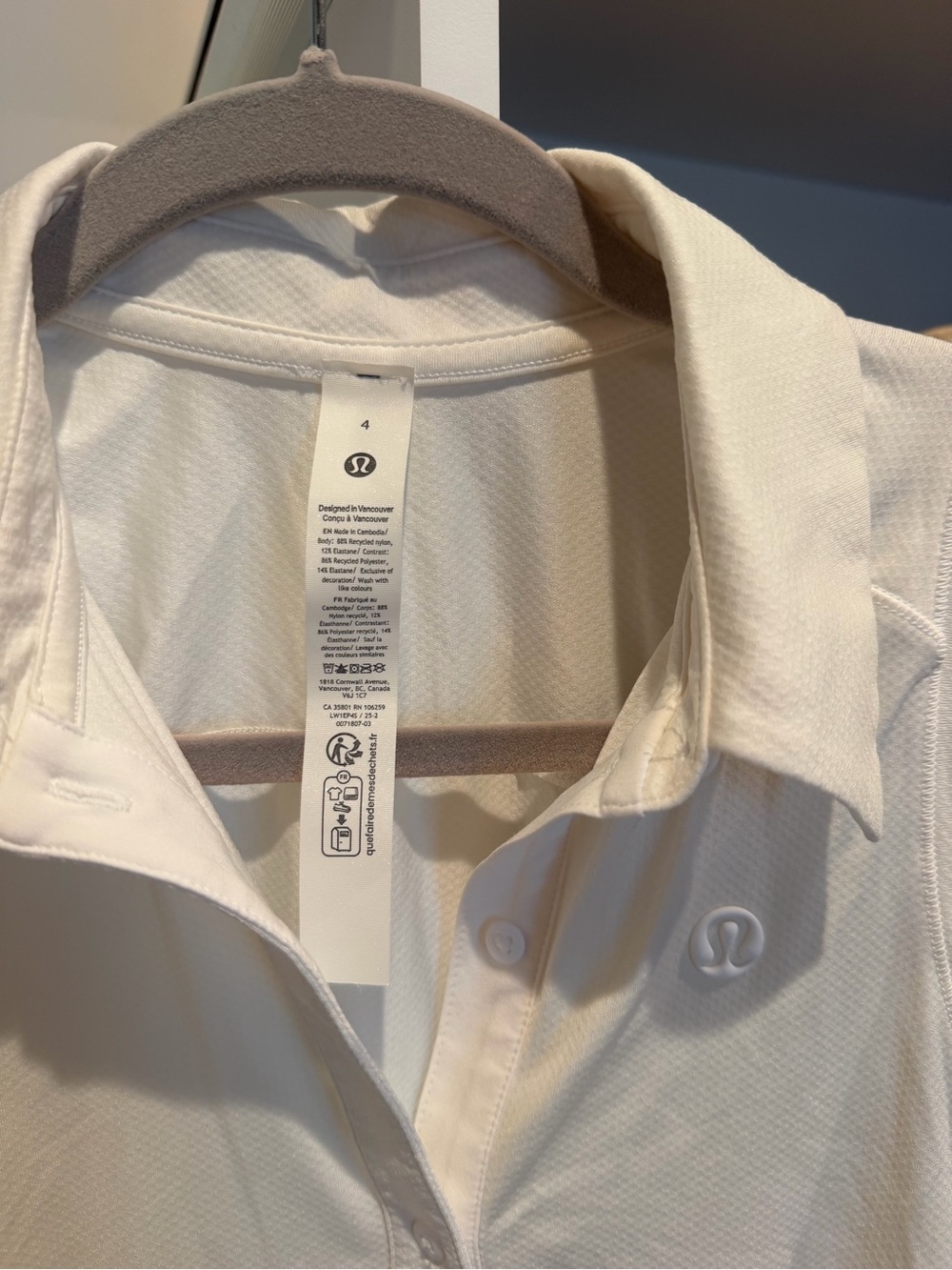 Lululemon Quick-Dry Sleeveless Polo Shirt Straight Hem - Picture 4 of 4